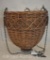 Vintage wicker hanging basket