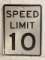 Speed Limit 10 metal road sign