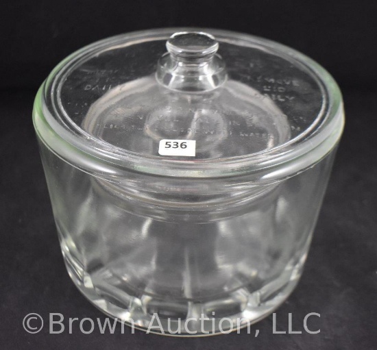 Sanitary Cheese Preserver' jar w/lid + smaller round jar w/lid