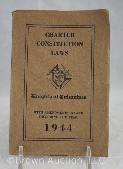 1944 Knights of Columbus Charter Constitution Laws