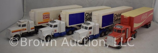 (4) Matchbox Super Kings die cast tractor/trailer units