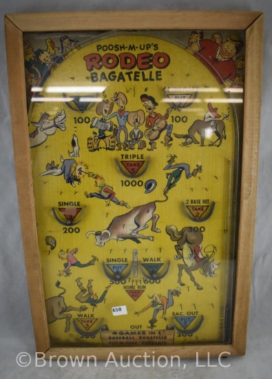 Poosh-M-Up's Rodeo Bagatelle game, 1930's