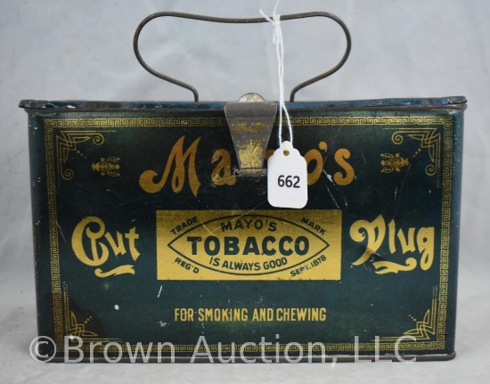 Mayo's Cut Plug lunch box tobacco tin