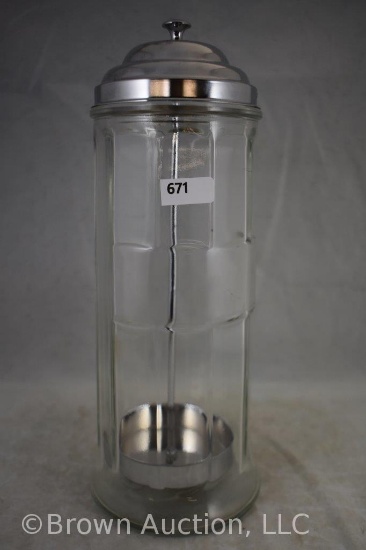Soda fountain glass straw dispenser