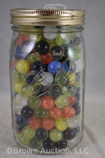 Quart jar full of marbles