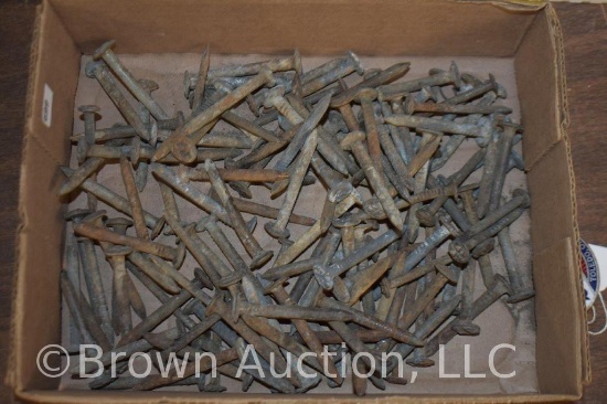 Box lot of 100+ assorted dated RR nails