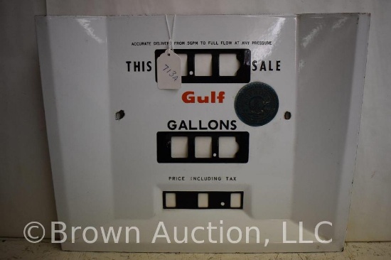 Porcelain Gulf gas pump face plate