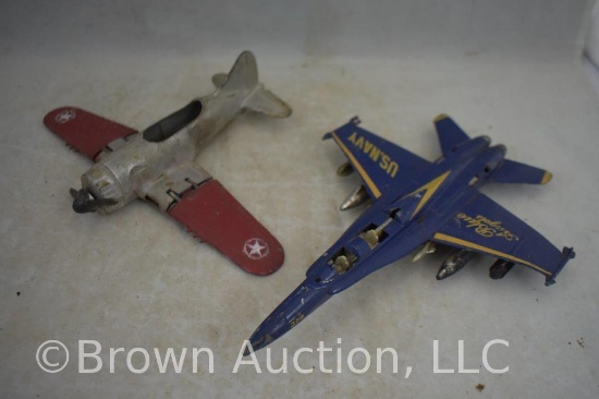 Hubley Kiddie Toy airplane and U.S. Navy Blue Angels fighter jet