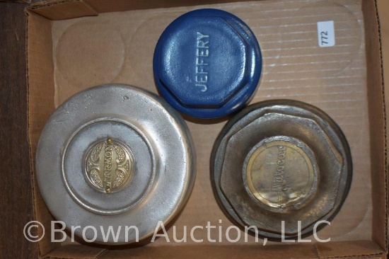 (3) Vintage hubcaps - Marmom, Jeffery, Autocar