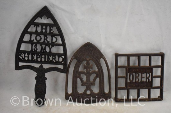 (3) Cast Iron decorative trivels