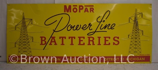 MoPar Power Line Batteries SST embossed advertising sign