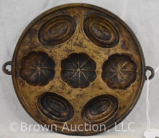Cast Iron mint or candy mold, 7.25" round dia.