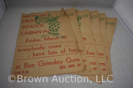 Several old paper posters for Garden City, KS HS Carnival