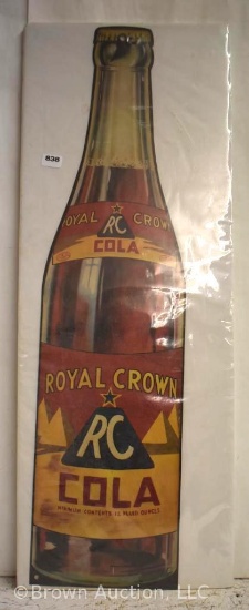 Paper Royal Crown Cola 23.5" bottle-shaped advertising