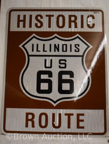Illinois Historic Route 66 highway marker sign