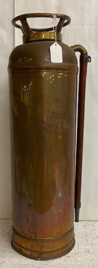 Vintage brass fire extinguisher