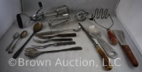 Assortment of old kitchen utensils incl. mixers, mashers, etc.