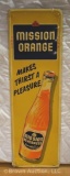 Mission Orange Soda sst embossed vertical advertising sign