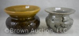 (2) Pottery spittoon/cuspidors