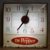 Dr. Pepper Pam Clock Co. bubble glass advertising clock