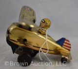 Tin wind-up looping action Circus plane