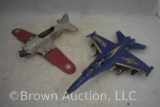 Hubley Kiddie Toy airplane and U.S. Navy Blue Angels fighter jet