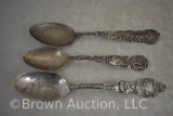 (3) Mrkd. Sterling souvenir spoons