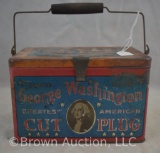 George Washington Cut Plug tobacco tin lunch box
