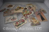 (21) Old Valentine, Easter and sympathy post cards and greeting cards