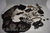 Assortment of Vintage beaded collars, hair collars, etc.