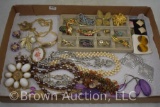 Assortment of jewelry incl. necklaces, brooches, earrings, etc.