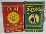 (2) Pocket tobacco tins - Dial and Fresh Tuxeco