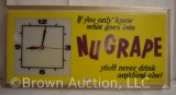 NuGrape advertising clock, plastic front