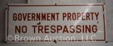 Government property No Trespassing ssp sign