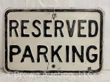 Reserved Parking embossed metal sign