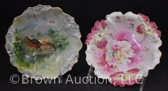 (2) R.S. Prussia small berry bowls, red mark