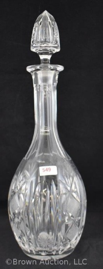 Crystal carafe w/stopper, 14" tall