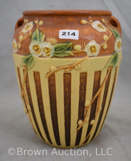 Roseville Cherry Blossom 623-7" vase, brown