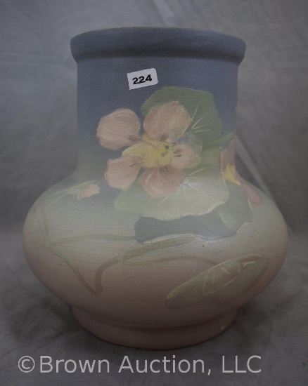 Weller Perfecto (Matt Louwelsa) 10.5"h bulbous vase, floral decorated