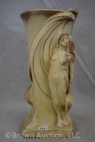 Art Deco Frankoma GS 50 double nude figural vase, 11.5