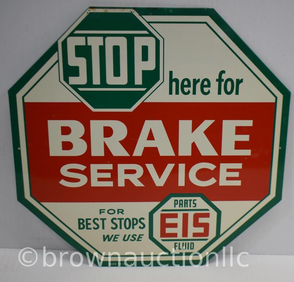 EIS Brake Service single sided tin sign, octagon | Proxibid