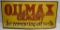 Oil Max Cement single sided tin embossed sign