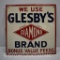 Glesby's Diamond Brand Feeds single sided tin embossed sign