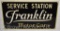 Franklin Motor Cars service station dbl. sided porcelain sign