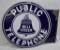 Public Telephone/Bell System dbl. sided porcelain flange sign