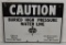 Amoco CAUTION buried water line single sided painted metal sign