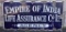 Empire of Inia Life Assurance Co. Agency single sided porcelain sign
