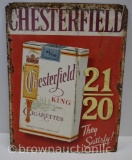 Chesterfield Cigarettes single sided tin embossed sign