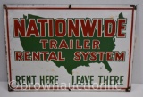Nationwide Trailer Rental System single sided porcelain sign