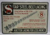 Star Steel Belting Lacing single sided tin embossed sign